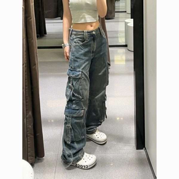 American Retro Loose Street Wide Leg Jeans - Image 4