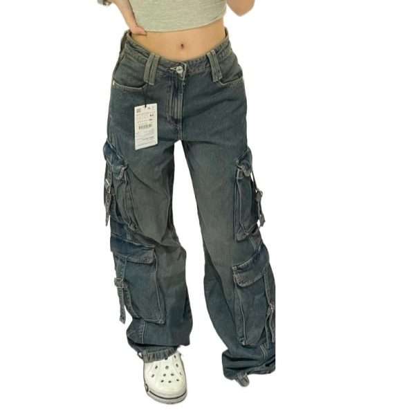 American Retro Loose Street Wide Leg Jeans - Image 2