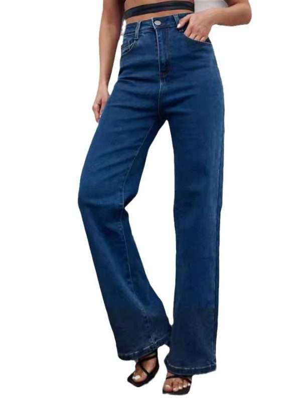 Slim Fit High Waist Slimming Casual Wide Leg Jeans - Image 2