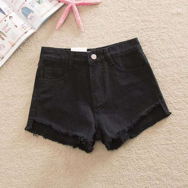 Summer Front Short Back Long High Waist Denim Shorts - Image 3