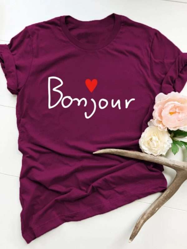 Simple Fashion Print T-shirt Women - Image 3