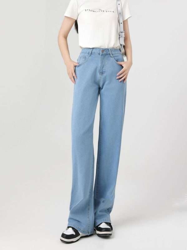 Slim Fit High Waist Slimming Casual Wide Leg Jeans - Image 5