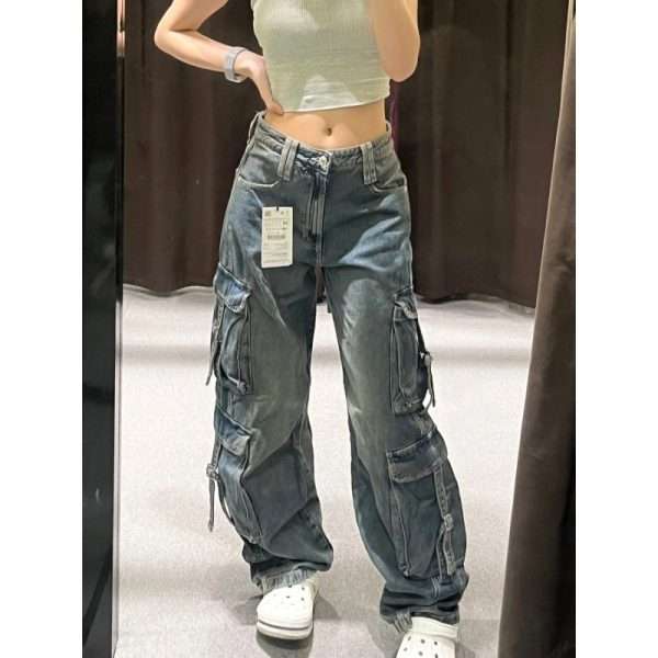 American Retro Loose Street Wide Leg Jeans - Image 7