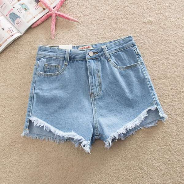 Summer Front Short Back Long High Waist Denim Shorts - Image 4