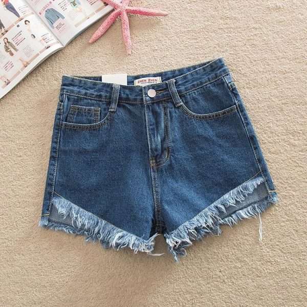 Summer Front Short Back Long High Waist Denim Shorts - Image 6